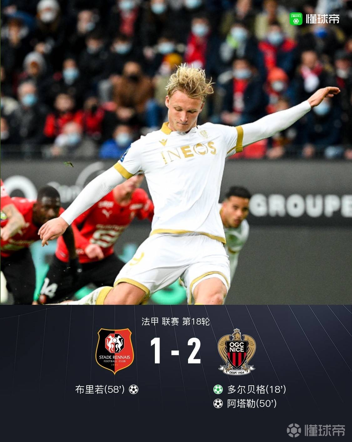 包含尼斯主场大胜雷恩，继续领跑积分榜的词条